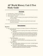 World History Semester 2 Exam Study Guide